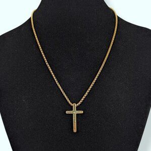 (2/$20) Metal Chain Cross Pendant Necklace